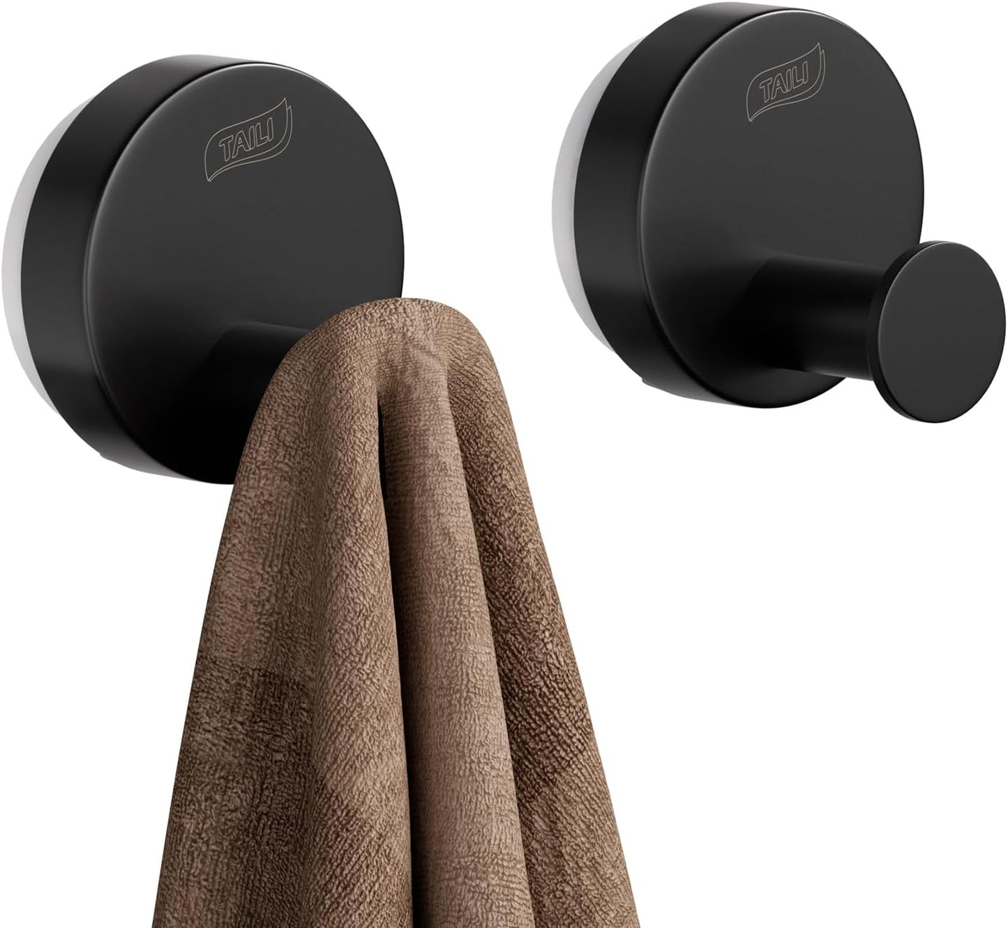TAILI Suction Cup Razor Holder in Shower 2 Pack, Towel, Loofah, Shaver Holder for Bathroom Wall, Powerful Suction Cup Shower Hooks, Easy to Install and Reuse, White