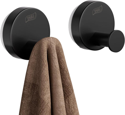 TAILI Suction Cup Razor Holder in Shower 2 Pack, Towel, Loofah, Shaver Holder for Bathroom Wall, Powerful Suction Cup Shower Hooks, Easy to Install and Reuse, White