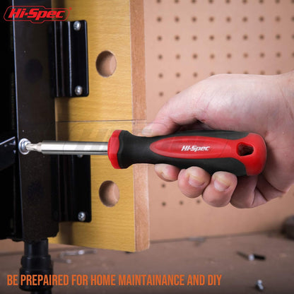 Hi-Spec 57pc Home Garage DIY Tool Kit Set. Complete Beginner Handyman and Home Mechanics Tool Box Set for Auto, Car, Bike and Household Repairs