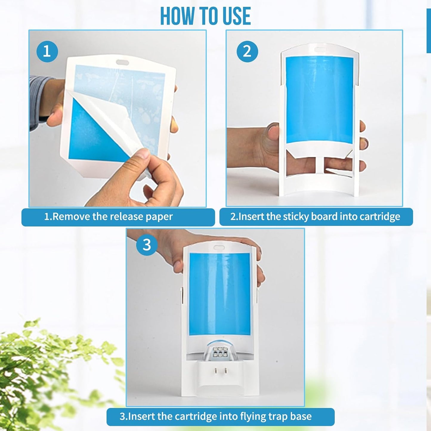 Flying Insect Trap, 2 Devices Fruit Fly Traps for Indoors with 8 Sticky Boards, Gnat Traps for House Indoor Fly Catcher with Blue UV Light, Mosquito Moth Bug Catcher for Home, Kitchen(2026 Upgrade)