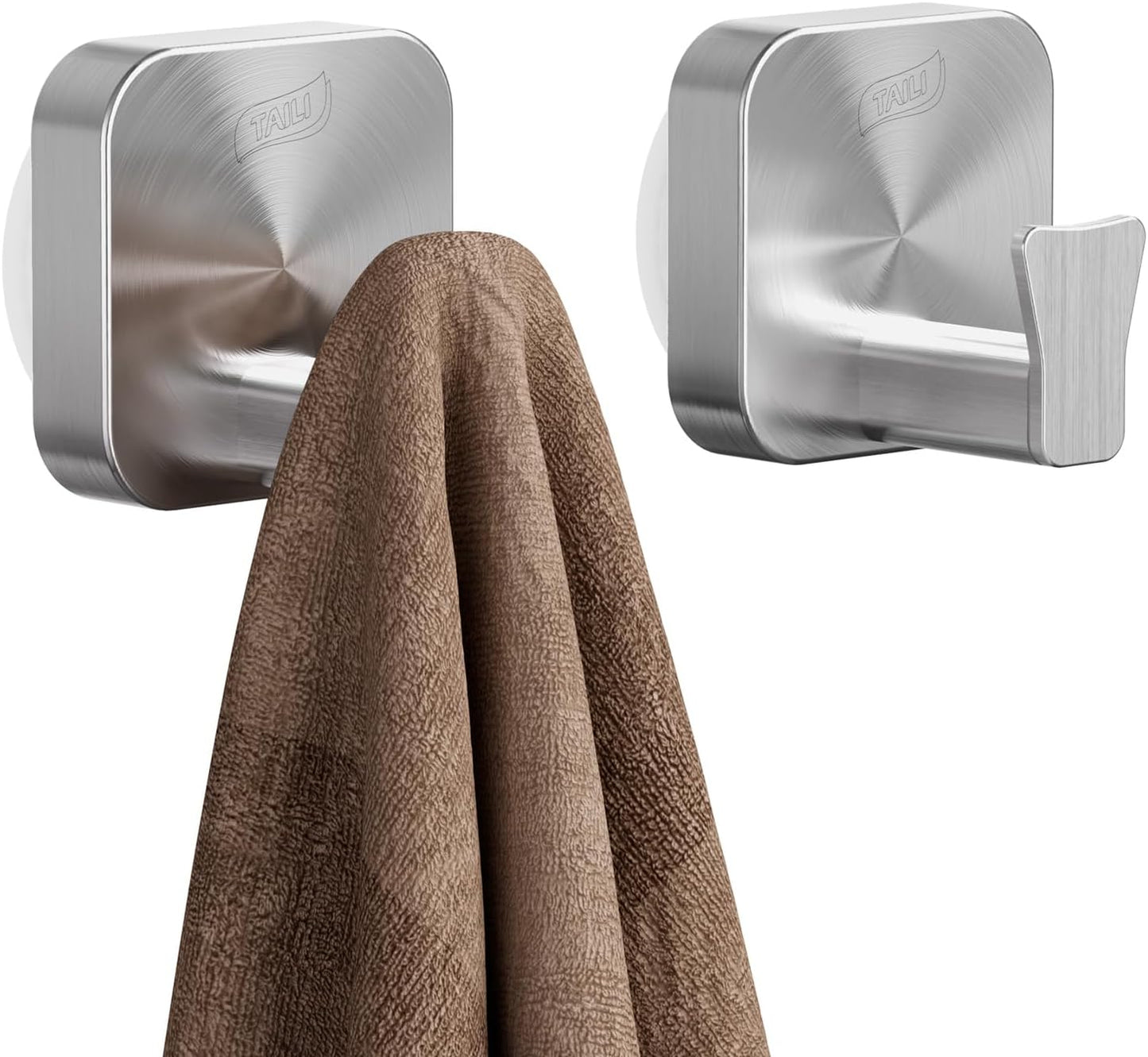 TAILI Suction Cup Razor Holder in Shower 2 Pack, Towel, Loofah, Shaver Holder for Bathroom Wall, Powerful Suction Cup Shower Hooks, Easy to Install and Reuse, White