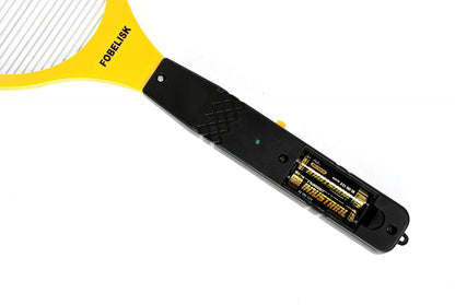 Electric Fly Swatter Racket for Mosquito and Flying Insect Control | Portable Design, Indoor/Outdoor Use, Camping Ready, Instant Bug Zapping, Includes 22 AA Batteries, Non-Slip Grip