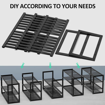 Jripae 5 Tier 32.5*10.5*30.3in Bamboo Shoe Rack for Closet Entryway Bedroom | Stackable Shoe Shelf Holder for Men/Women Hallway/Garage, Bookshelf, Flower Rack, Home Space Saving