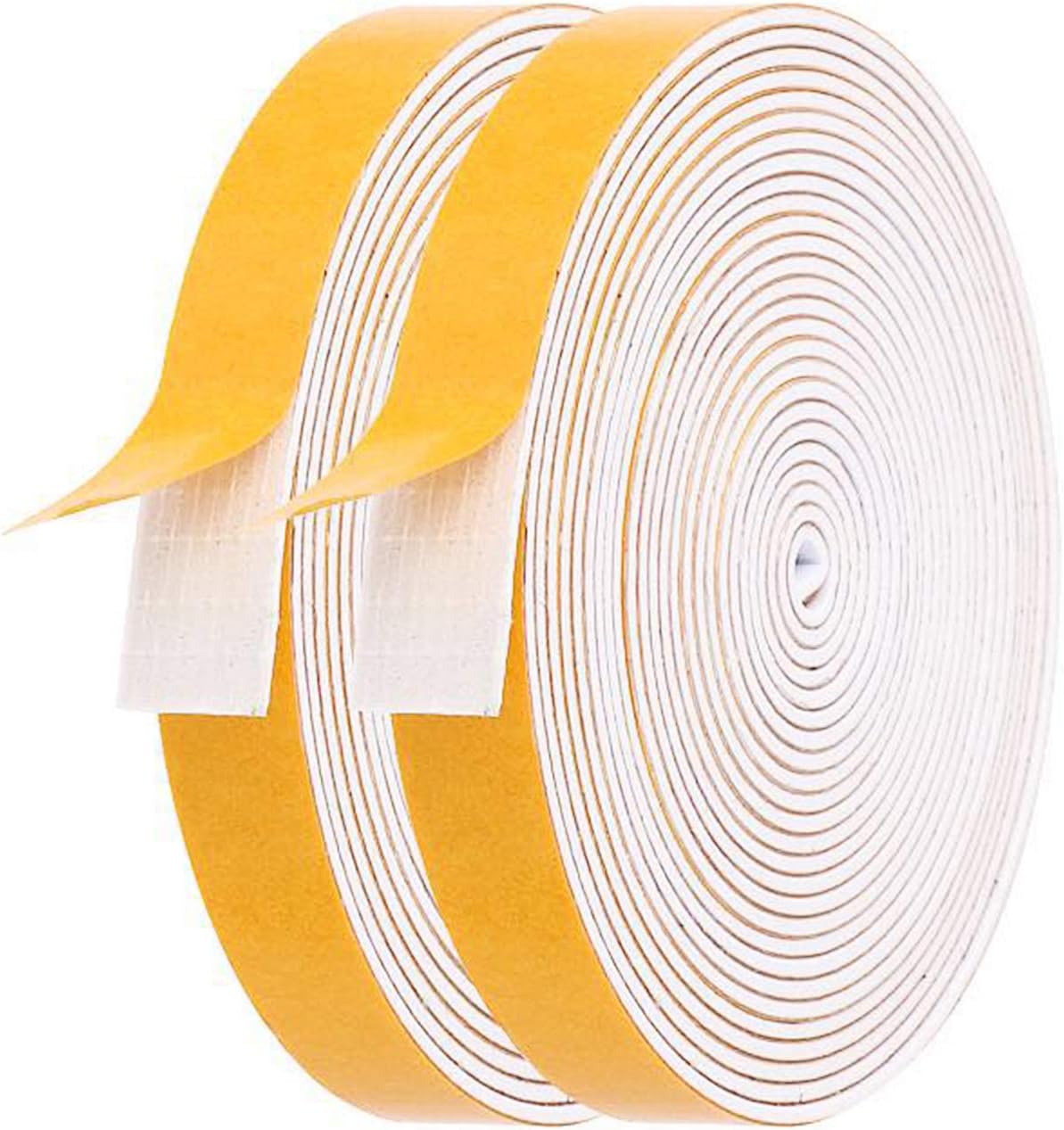 Door Weather Stripping-3 Rolls, 1/2 Inch Wide X 1/2 Inch Thick Total 20 Feet Long, Adhesive Foam Seal Tape for Window Insulation(6.5ft x 3 Rolls)