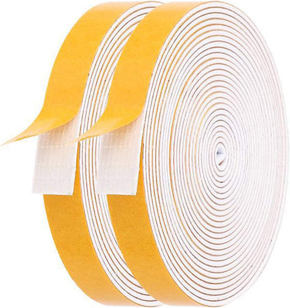Door Weather Stripping-3 Rolls, 1/2 Inch Wide X 1/2 Inch Thick Total 20 Feet Long, Adhesive Foam Seal Tape for Window Insulation(6.5ft x 3 Rolls)