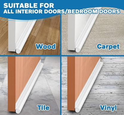 MAXTID Under Door Draft Stoppers 36 Inch White Door Draft Blocker Draft Stoppers for Bottom of Doors Seal Gap Reduce Wind/Breeze, Cold Air, Dust, Smoke, Door Seal Strips Sweeps