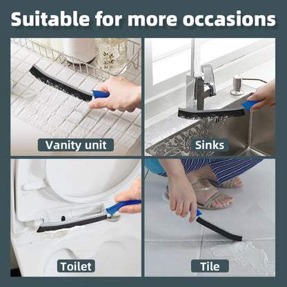 TQRR Toilet Brush, 4Pcs Bathroom Cleaning Brush, Toilet Scrubber, Deep Toilet Bowl Brush with Hanging Hole, Multifunctional Gap Cleaning Brush, Bristles for Kitchen Sinks, Tub,Shower (4, Purple)