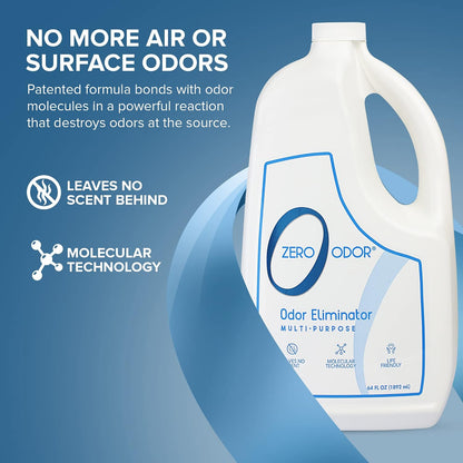 Zero Odor – Multi-Purpose Odor Eliminator - Air & Surface Odor – Patented Technology for Bathroom, Kitchen, Fabric, Closet- Smell Great Again, 16oz