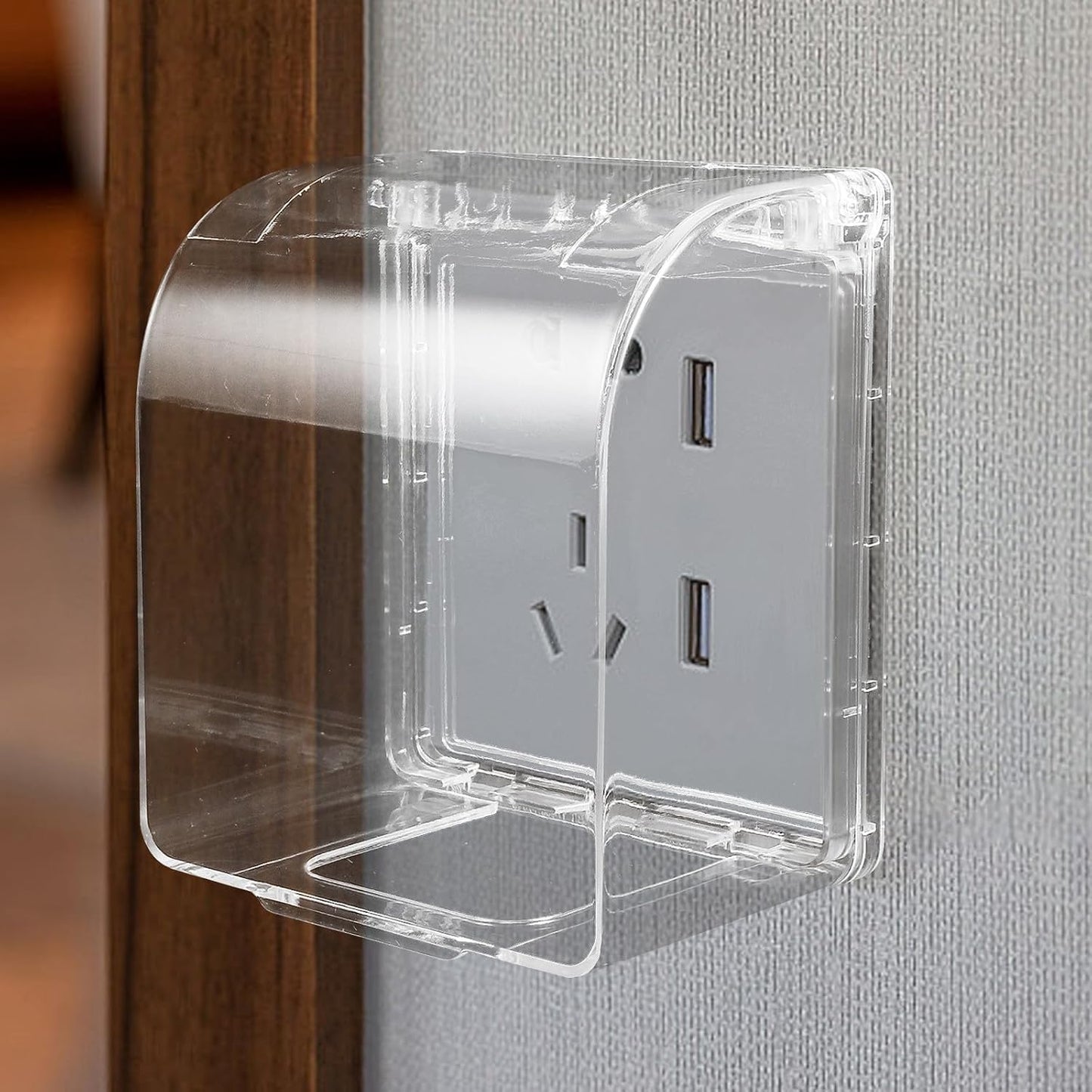 Transparent Outdoor Electrical Outlet Cover Protector Weatherproof In-use Receptacle Enclosure for Home Bathroom Kitchen Splash-resistant and Design
