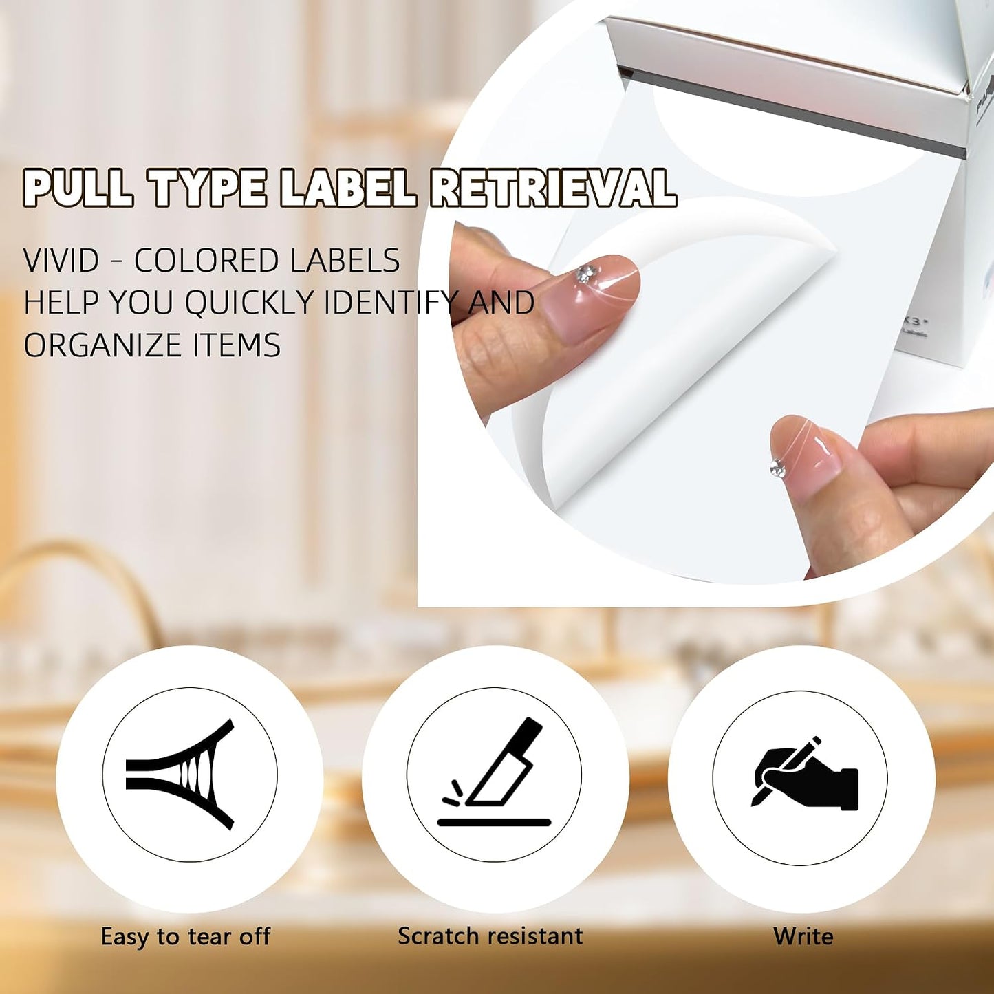3 Inch White Color Code Dot Stickers,500 PCS Round Labels Stickers in Dispenser Box for Organization, Inventory,Classroom