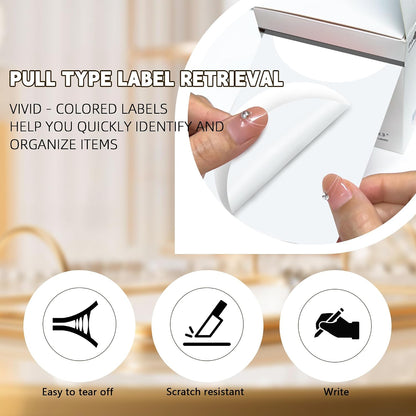 3 Inch White Color Code Dot Stickers,500 PCS Round Labels Stickers in Dispenser Box for Organization, Inventory,Classroom