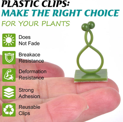 ALLWIN Plant Climbing Wall Clips - 120Pcs,Plant Hooks for Vines, Money Plant Clips (Green)