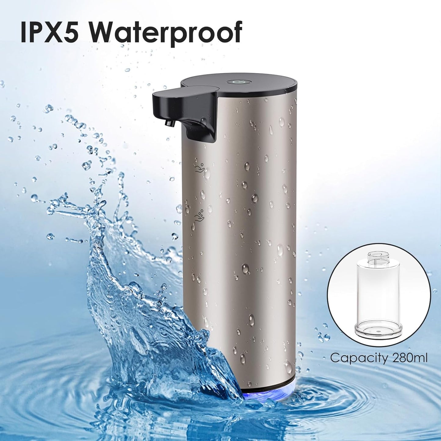 Automatic Soap Dispenser Touchless Foaming: Soap Dispenser Rechargeable for Bathroom