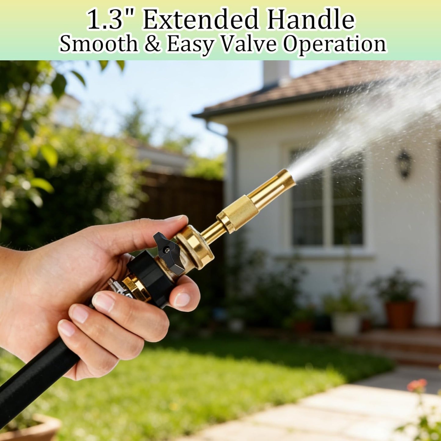 Hourleey Brass Garden Hose Shut Off Valve, 2 Pack Heavy Duty 3/4 Inch Solid Brass Garden Hose Shut Off Valve with 10 Extra Rubber Washers