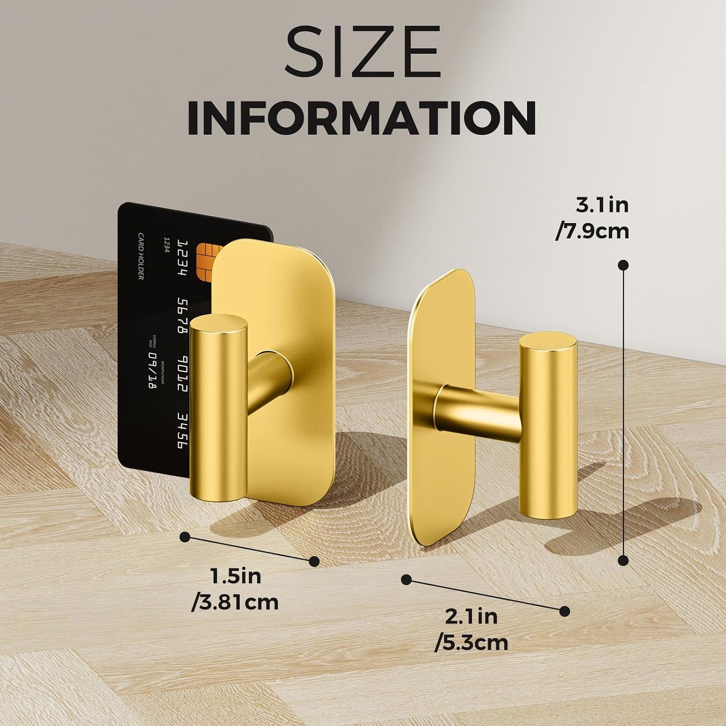 Adhesive Towel Hooks for Shower,Waterproof Heavy Duty Bathroom Hooks,Wall Mounted Sticky Hangers for Coats/Aprons/Robes,No Drilling(Black,2 Pack)