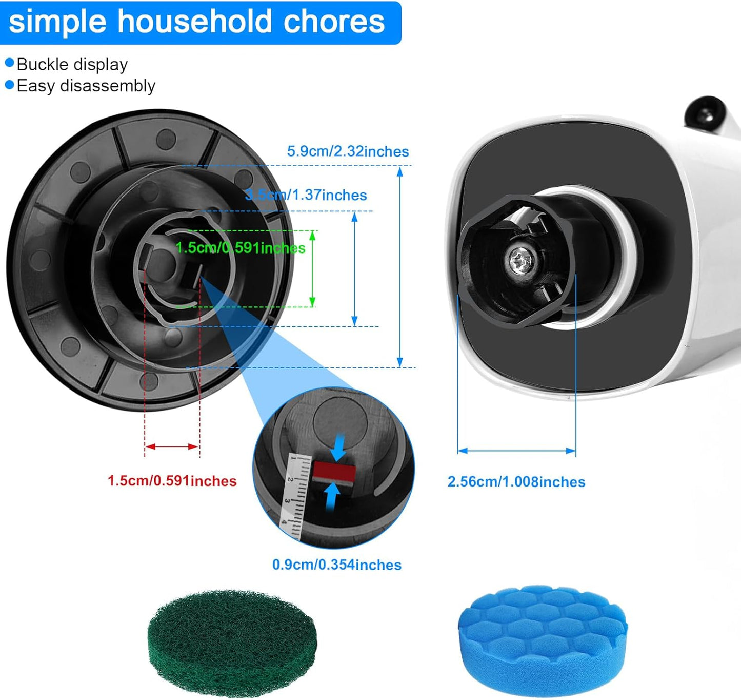 Electric Spin Scrubber Replacement Brush Heads Set, 10 Piece Replacement Brush Cleaning Kit for Cordless Power Scrubber, for Household Cleaning Brushes Kitchen Bathroom Floor Tile Car