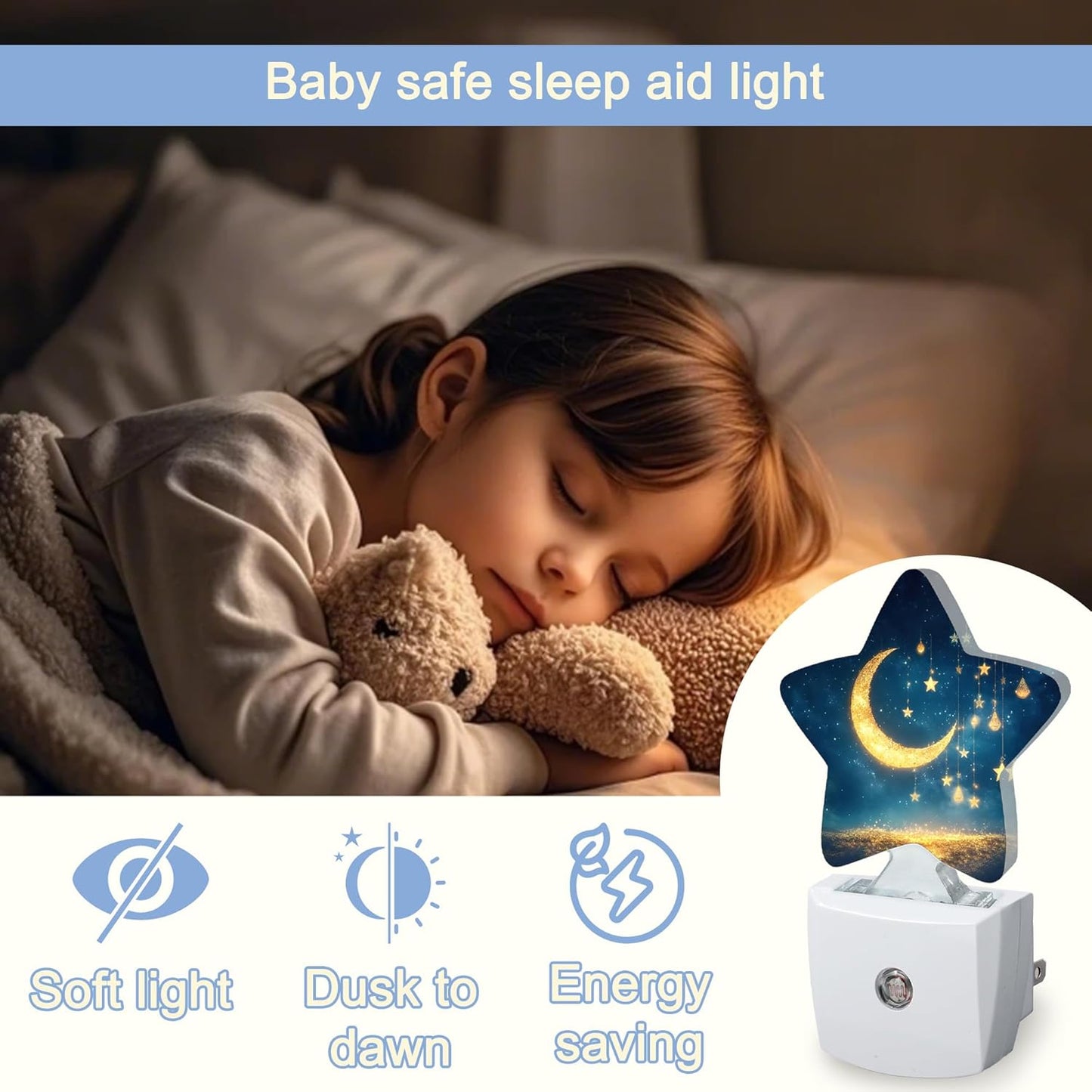 Lavender Butterfly Nightlight,Summer Flowers Star Night Lights Plug into Wall Decorations for Bedroom Bathroom,Dusk to Dawn Sensor Kitchen Hallway Stairs Energy Efficient Desk Lamp