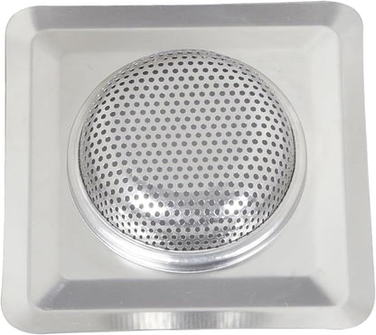 4.3 Inch Square Stainless Steel Sink Strainer Basket, Fine Mesh Drain Hair Catcher & Food Debris Filter for Kitchen, Bathroom & Utility Sink
