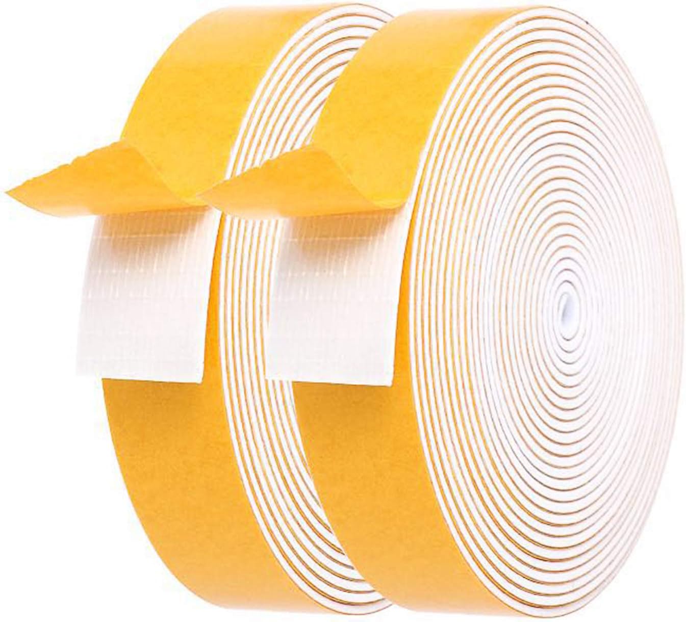 Door Weather Stripping-3 Rolls, 1/2 Inch Wide X 1/2 Inch Thick Total 20 Feet Long, Adhesive Foam Seal Tape for Window Insulation(6.5ft x 3 Rolls)