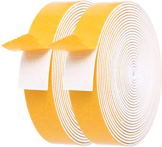 Door Weather Stripping-3 Rolls, 1/2 Inch Wide X 1/2 Inch Thick Total 20 Feet Long, Adhesive Foam Seal Tape for Window Insulation(6.5ft x 3 Rolls)