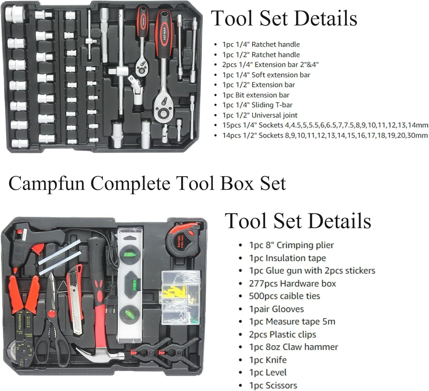 899PCS Tool Set, Household Tool Kit with Rolling Tool Box, Complete Tool Box Set Hand Tool Set with Tool Box, Mechanic Tool Set Rolling Tool Set for Home/Auto Repair Tool Set (Black)