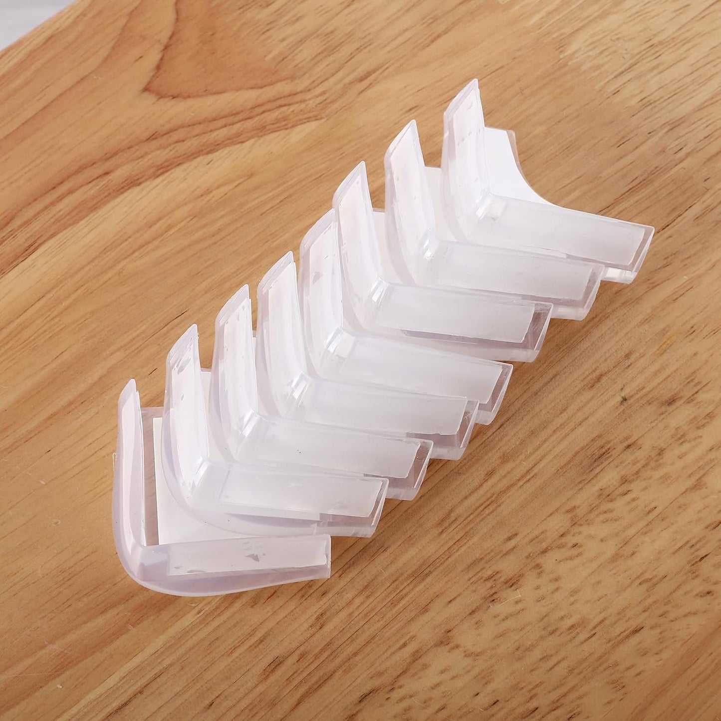 Silicone Clear Corner Protector Baby Proofing Furniture Guard, 4 Count | Food-Graded, Pre-Taped Adhesive, Flexible‌ Table Cabinets Counter Edge Bumper, Kids Child Safety Proof, 5/8" Depth