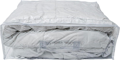 Set of 5 Clear Vinyl Zippered Storage Bags 22 x 18 x 7.5 Inch With Handle