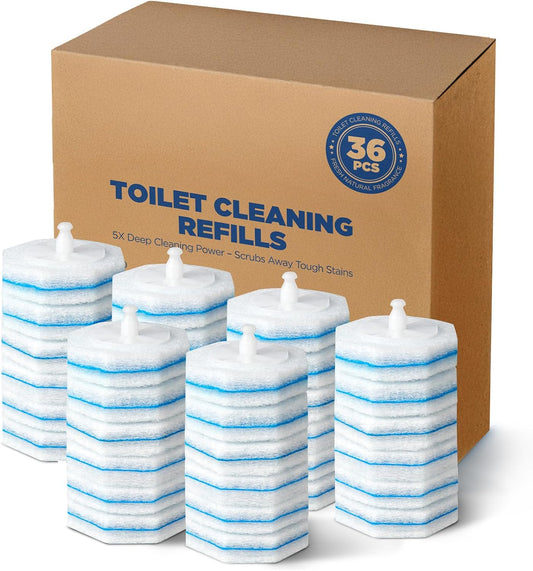36 Count Toilet Wand Refills For Clorox Toilet Wand, 5X Cleaning Power Toilets Bowl Cleaners With Exclusive Formula, High-Density Disposable Toilets Brush Scrubber - No Falling Apart, Fresh Fragrance
