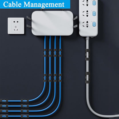 40 PCS Cable Clips (Small & Large),Adhesive Cable Clips for Wall,Finisher Wire Clamp for TV PC Laptop,Cable Management Clips Outdoor Light Clips
