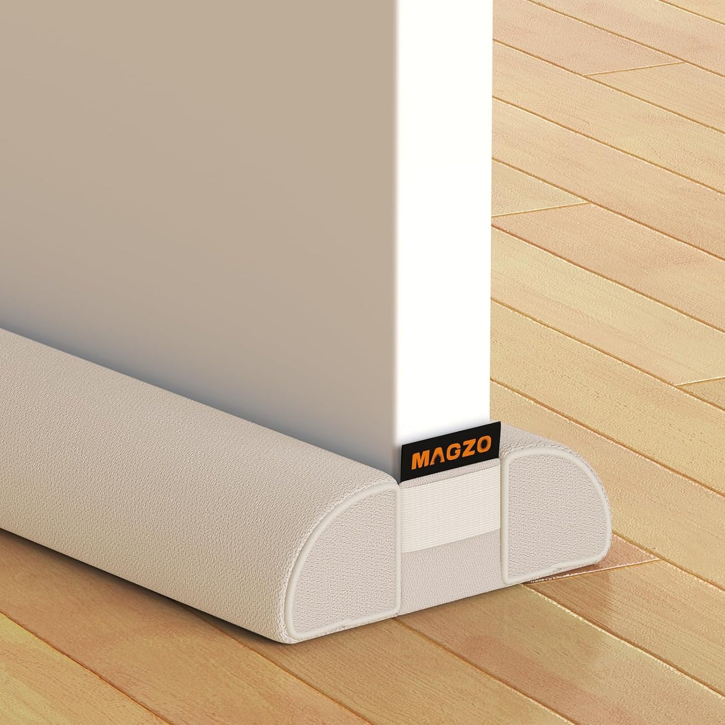 MAGZO Door Draft Stopper, 32 Inch Adjustable Under Door Gap Filler, Fits 26'' - 32'' Bottom Widths, Seals Gaps up to 1.7", Soundproof Sweep Blocks Air, Noise, Light, Dust- Grey