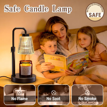 hyrion Candle Warmer Lamp with Timer Dimmable, Birthday Gifts for Women Mom, Adjustable Height Candle Warmer for Jar Candles, Flower Flameless Candle Lamps with 2 Bulbs, Housewarming, Home Decor