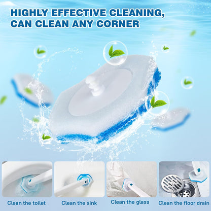 Disposable Toilet Brush with 48 Refills,Cleaning wand,No-Touch Hygienic Cleaning System
