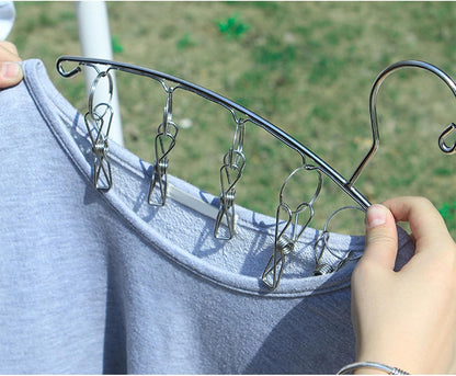 MAGICLULU Stainless Steel Laundry Hanger Clips with High Elastic Clips for Space Saving Drying of Bras Underwear Socks Towels Gloves Resistant Clothes Drying