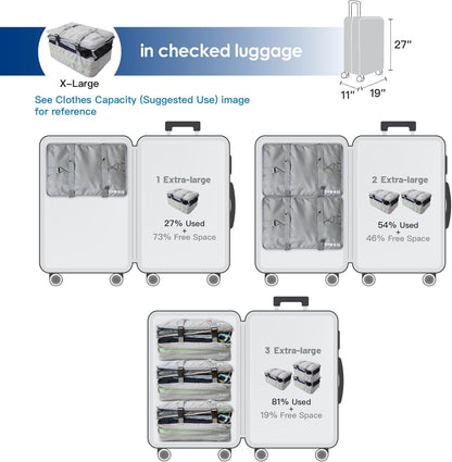 Grand Fusion Stow-N-Go Hanging Travel Shelves, Packing Organizer for Luggage. Carry on Closet for Suitcase. Expandable Packing Cube. Travel Essentials. (Black - L, L = (L) 11.8" x (W) 11.8")