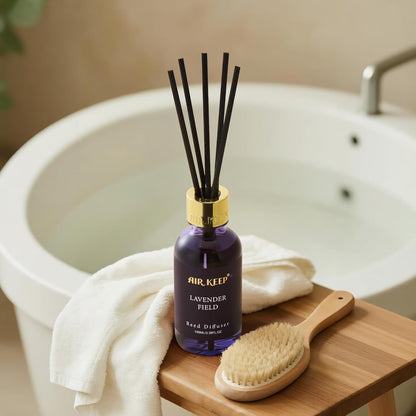 Airkeep Reed Diffuser Oil Set with Reed Sticks,Vanilla Aromatherapy Oil Scent Diffuser for Home Office Bathroom Decoration Perfume and Gifts 3.38 oz/100ml