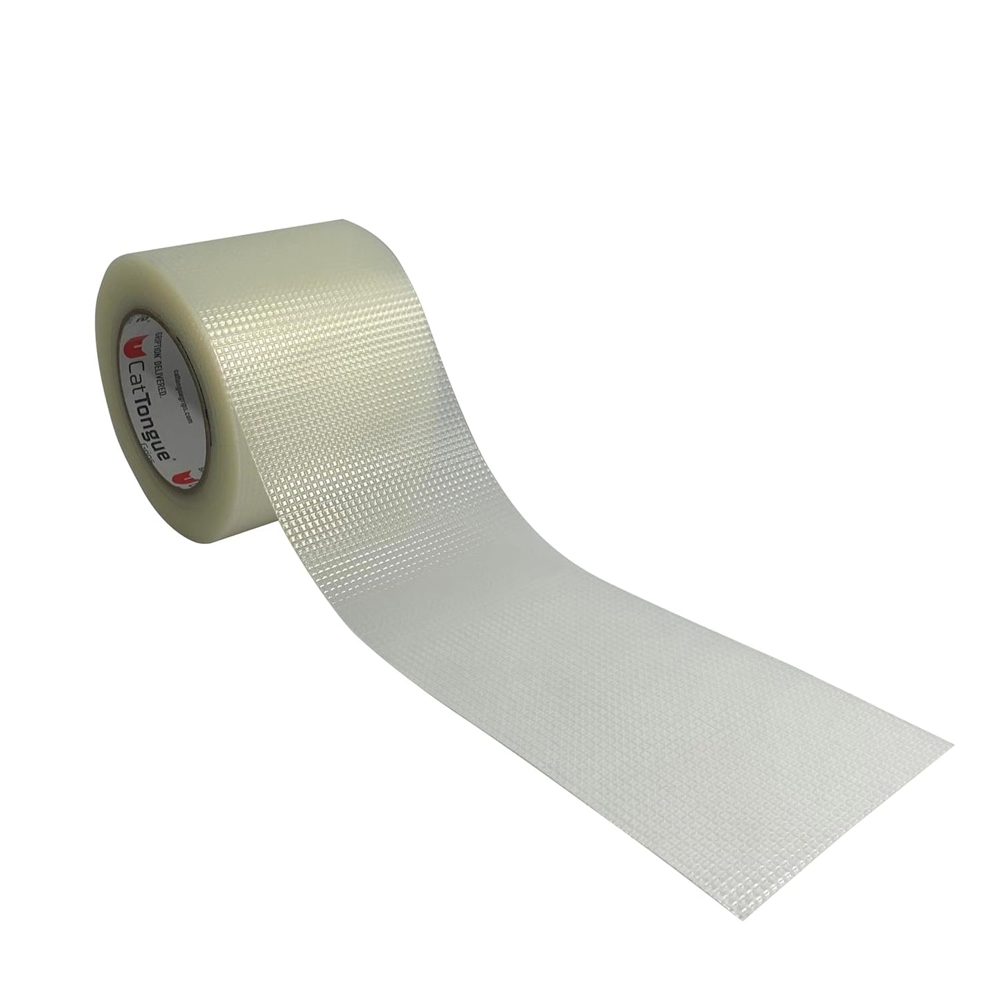 CATTONGUE GRIPS Non-Abrasive Grip Tape Roll - 2” Wide Heavy-Duty, Waterproof Anti-Slip Tape for Bathtubs, Stair Treads, Ramps & More - Indoor & Outdoor Non-Skid Solution (Clear, 10ft)