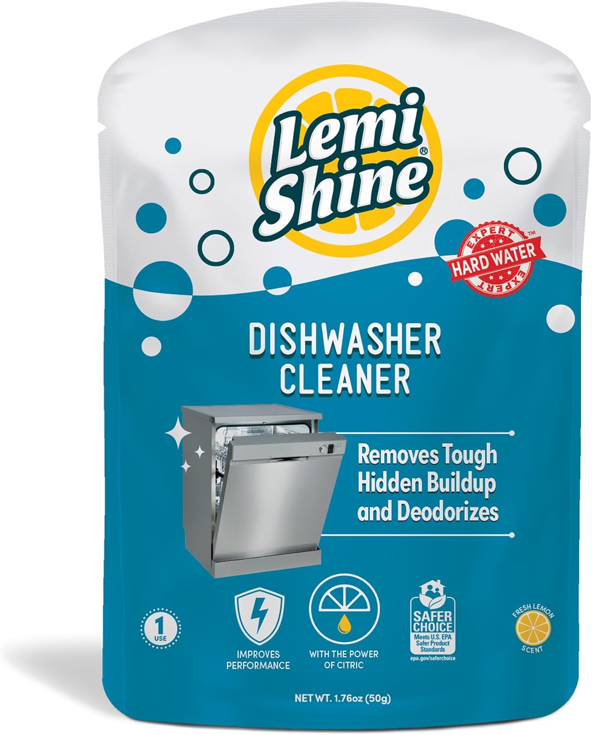 Lemi Shine Garbage Disposal Cleaner and Deodorizer Powered By Citric Acid | Foam Cleaner For Kitchen Garbage Disposal with a Natural, Fresh Lemon Scent (2 Count)