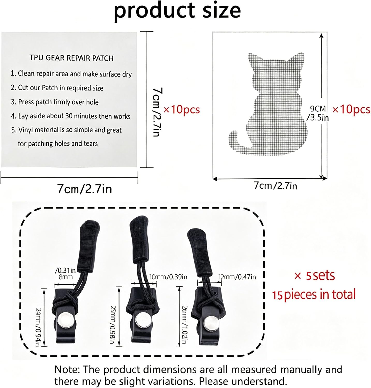 TPU Tent Repair Patches, Mesh Screen Repair Stickers, Practical Repair Kits | Self-Adhesive, Quick & Easy to Use, Ideal for Repairing Tents, Raincoats, Inflatables, Mosquito Nets & Window Screens
