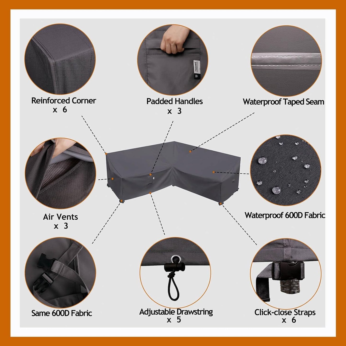 Patio Deck Box Cover, 63x30 Inch Fire Pit Covers with Straps and Handles, Waterproof Heavy Duty Outdoor Furniture Winter Cover for Keter, Suncast, Lifetime Container