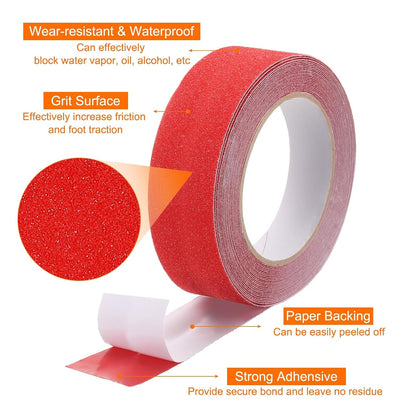 HARFINGTON Anti Slip Traction Tape 2" x 16.4ft Waterproof Non-Slip Grip Tape High Friction Weather Resistant Non Skid Stair Treads Tape for Indoor Outdoor Stair Steps, White
