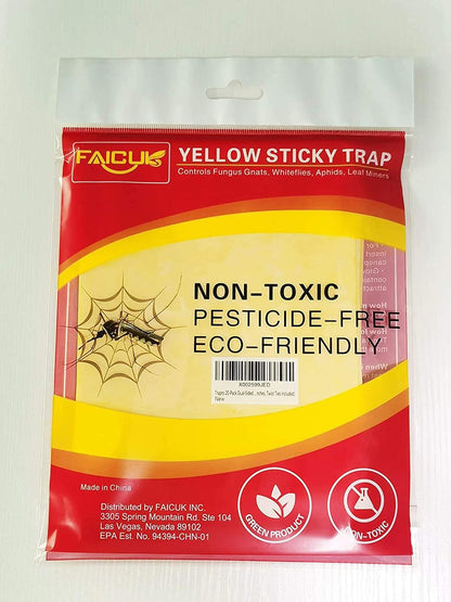 Faicuk Yellow Dual-Sided Sticky Fly Traps for Plant Insect Like Aphids, Fungus Gnats, Leaf Miners and White Flies (30 Pack)