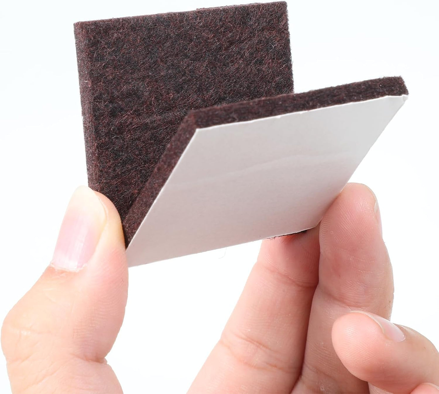 12Pcs Square Felt Furniture Pads 2 inch x 2 inch Self-Adhesive Table Leg Floor Protectors Cuttable Anti Scratch Furniture Pads for Hardwood Floors (Brown)