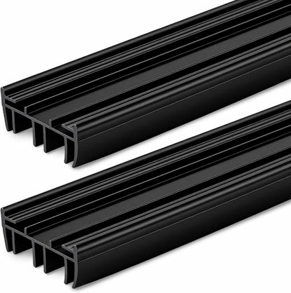 Pushglossy 2 Pcs 36" Double Bubble Kerf Door Sweep 1-3/4" Wide Vinyl Weatherstrip Seal for Exterior Doors, Energy Efficient Draft Stopper, Easy Slide in Installation, Blocks Dust/insects/noise (White)