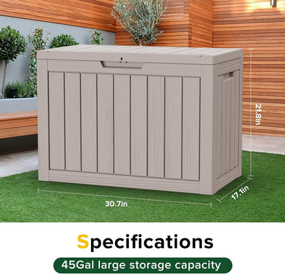 DRATO 180 Gallon Outdoor Storage Box, Large Waterproof Deck Box, Lockable Resin Storage Container with Reinforced Support for Patio Cushions, Garden Tools, UV-Resistant Outdoor Chest（Black，180 Gallon）