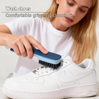 Laundry Brush, Shoe Brush, Used for Cleaning Stains, Floor Tiles, Kitchen, Carpet, Household Cleaning,Easy to Hold Set of，Soft Bristle Scrub，Sneaker，2 Pieces(Blue)