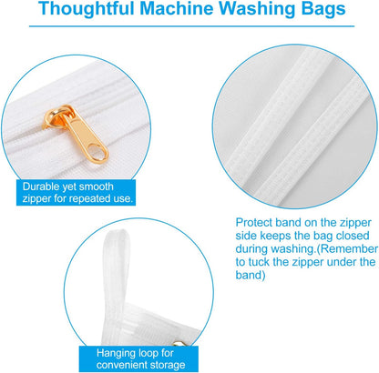 GOGOODA 2 Pack Delicates Laundry Bags, Fine Mesh Wash Bag with Hanging Loop | Large for Lingerie, Shirts, Sweaters, Underwear, Bra, Silk, Socks