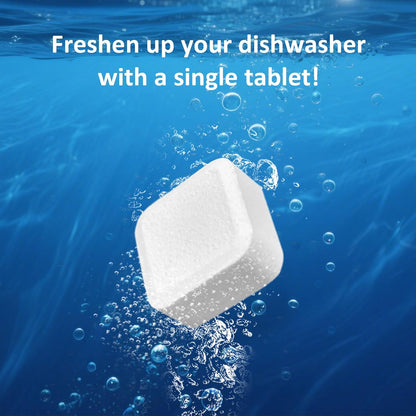 Dishwasher Cleaner Tablets | Eliminates Limescale, Grease & Odors | Septic Safe, Fragrance-Free, Plastic-Free | Deep Clean & Maintain All Dishwashers