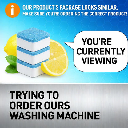 Heavy Duty Dishwasher Cleaner & Deodorizer Tablets, Descaler, Deep Cleaning, Natural Odor & Smell Remover, Calcium, Limescale, Hard Water Marks, Grease, Septic Safe Pods (12 Tabs 1 Yr Supply)