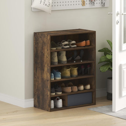 Furinno FANO Shoe Rack, 24-Inch Width 2-Tier Shoe Organizer, Stackable Shoes Storage, 11.7 x 24.2 x 11.7, for Closet Entryway, Office, Garage, Amber Pine