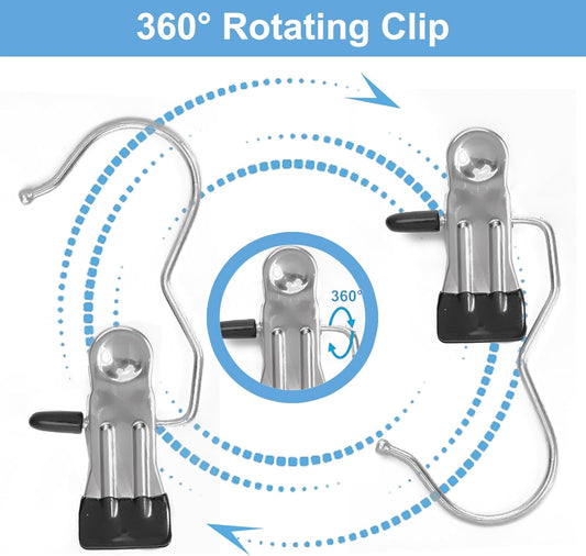24 Pack Hanger Clips, Multi Function Clip Hooks, Laundry Hanging Hooks Clips, Clothes Clips, Closet Hangers, Boot Clips, Sock Clips, Hat Clips, Glove Clips, Trouser Clips, Towel Pins
